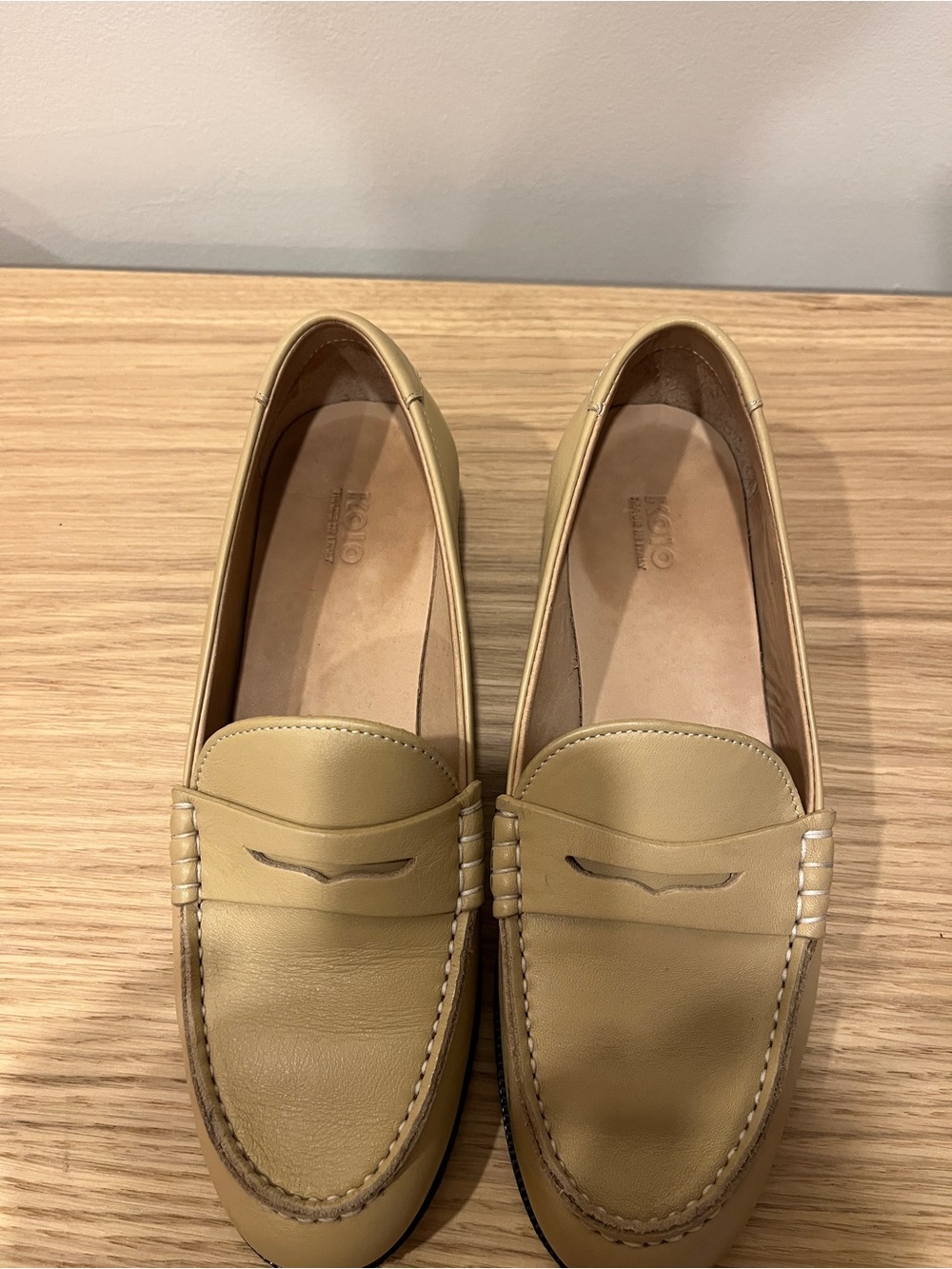 KOIO Women's Beige Penny Loafers - Picture 6 of 8